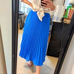Banana Republic Royal Blue Pleated Maxi Skirt
